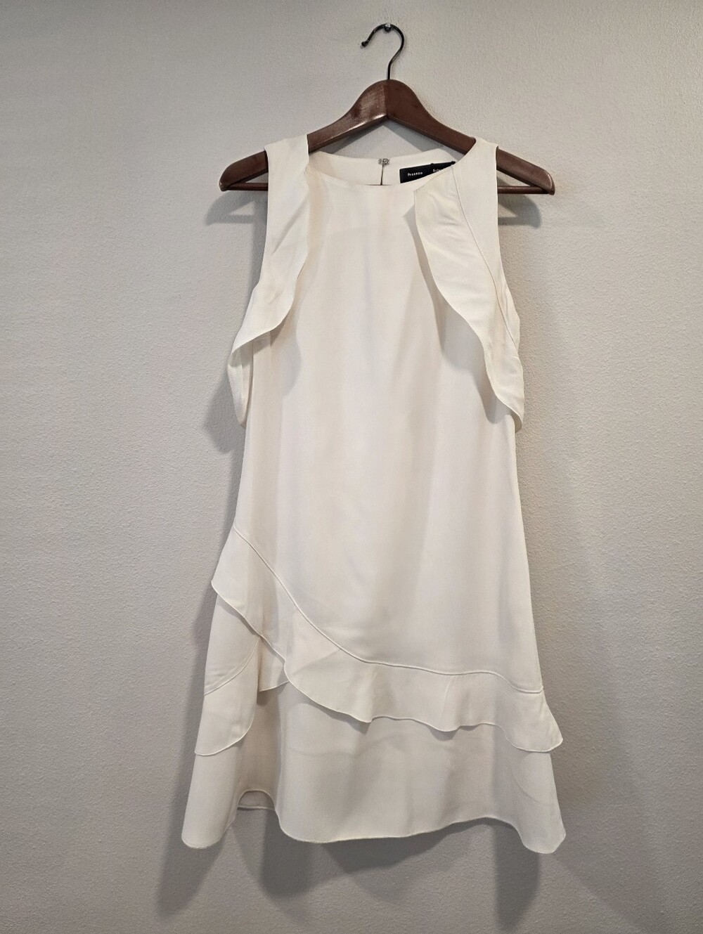 Proenza Schouler Ivory Sleeveless Ruffle Shift Dress -NWT